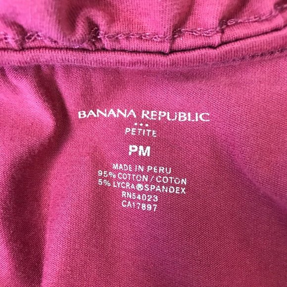 Banana Republic Womens Sleeveless V Neck Ruffle Knit Maroon A Line Dress Size PM - Picture 5 of 7